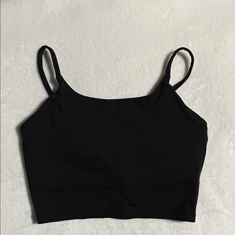 Essential Black Spaghetti-Strap Cropped Camisole